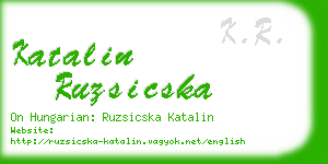 katalin ruzsicska business card